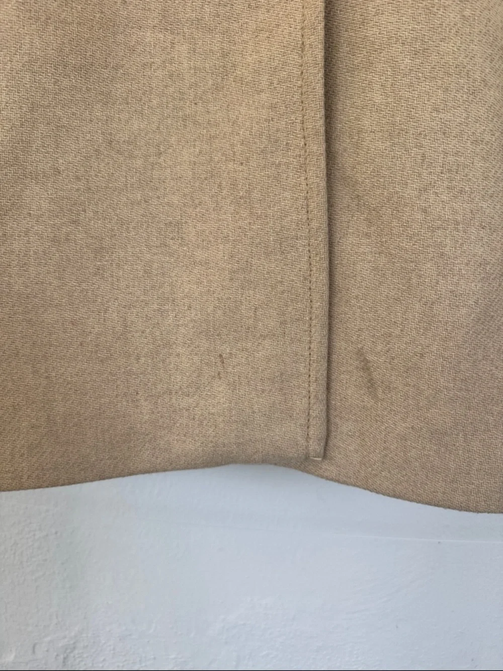 Zara beige cream wool blend longline button up winter peacoat size XS - Picture 6 of 15